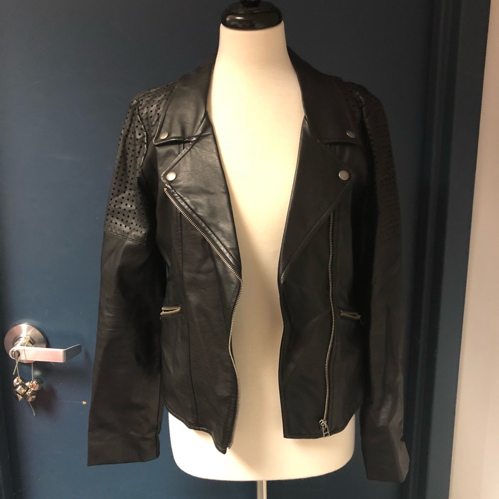 Sanctuary black leather  jacket (m)